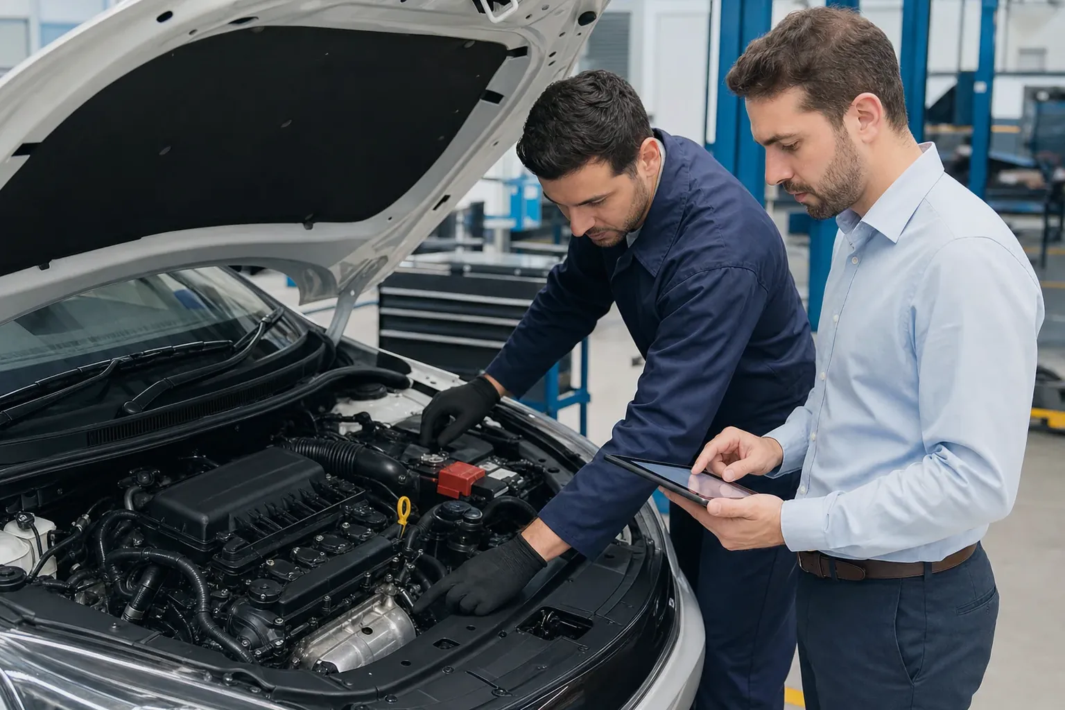 Despachante em Jataí processando o cadastro do motor de um carro.